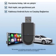 Araç Içi 2in1 Android ve Apple Cihazlar Için Kablosuz Android Auto ve Carplay Adaptörü