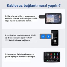 Araç Içi 2in1 Android ve Apple Cihazlar Için Kablosuz Android Auto ve Carplay Adaptörü