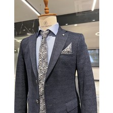 Lacivert Renk Blazer Tek Ceket Slim Fit | Agustini