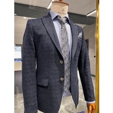 Lacivert Renk Blazer Tek Ceket Slim Fit | Agustini