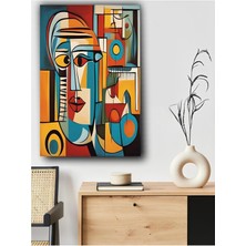 Retro Geometrik Kanvas Tablo