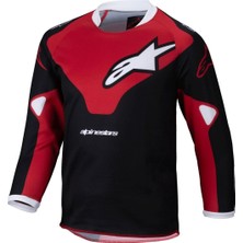 Alpinestars Kids Racer Veil Kros Çocuk Motosiklet Jerseyi Siyah  Kırmızı  Beyaz