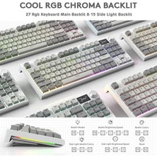 Attack Shark K86 Retrogrey App Uygulamalı Tri-Mode E-Sports Profesyonel Gaming Oyuncu Klavye