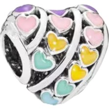 Rengarenk Kalpler Charm | 925 Ayar Gümüş