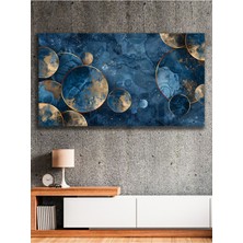 Soyut Mavi ve Altın Daireler Kanvas Tablo