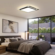Sarmal Kumandalı Dimli 3 Işık Renkli 50 x 50 cm  Kare LED Tavan Lambası, Modern Aydınlatma, Avize