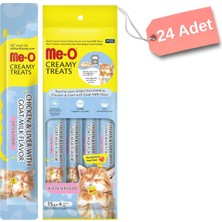 Me-O Yavru Kedi Krema Ödül Maması Tavuk Ciğer ve Keçi Sütlü 24'lü 15 GR
