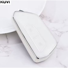 Skoda Kodiaq Anahtar Kılıfı Beyaz-Silver 2024-2025