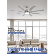 Dlc Zephyr Mat Krom Tavan Vantilatörü LED 162 cm