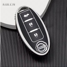 Nissan Qashqai Sustasız Anahtar Kılıfı Siyah-Silver