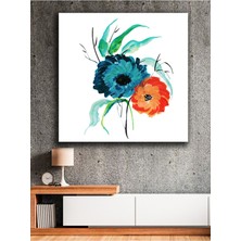 Suluboya Çiçekler Kanvas Tablo