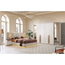 Montana Mdf Bazalı Ledli Yatak Odası Takımı