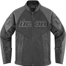 Icon Mesh Af Lthr Korumalı File Motosiklet Montu Siyah  Siyah
