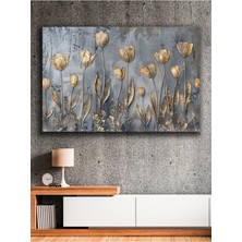 Modern Altın Laleler Kanvas Tablo