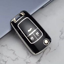 Opel Adam Siyah Silver Anahtar Kılıfı
