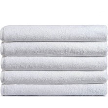 5 Li Otel Banyo Havlusu  Pamuklu 90 x 150  cm  Beyaz 20/2 Ring 650 gr