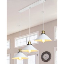 S Retro Rustik Üçlü Sarkıt Sıralı Avize 60  cm  En Masa Üstü