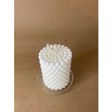 Arche Botanicals Dekoratif Silindir Bubble Vanilya Kokulu Ekru Soya Mumu