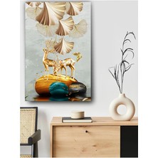 Aşık Geyikler Çiftler Için Kanvas Tablo