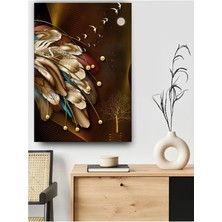 Tavus Kuşu Retro Kanvas Tablo