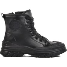 Walkway Siyah Cilt Fermuarlı Kadın Bot