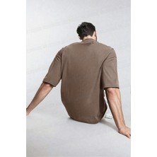 Teenage Millionaire Erkek Free Life Kahverengi Bisiklet Yaka Oversize Salas T-Shirt