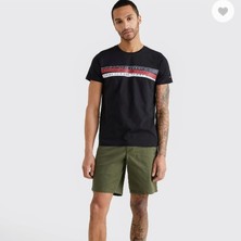 Göğüsde Renk Şeritli Erkek T-Shirt