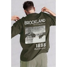 Teenage Millionaire Erkek 1898 Baskılı Haki Oversize Salas T-Shirt