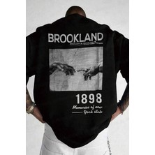 Teenage Millionaire Erkek Siyah 1898 Brookland Baskılı Oversize Salas T-Shirt