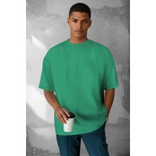 Teenage Millionaire Erkek Bntn Yeşil Basic Düz Baskısız Oversize Salas T-Shirt