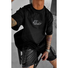 Millionaire Erkek Siyah Earth Oversize Fit Bol Geniş Kalıp Salaş Kesim T-Shirt