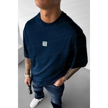 Teenage Millionaire Erkek Lacivert Free Life Bisiklet Yaka Oversize Salas T-Shirt