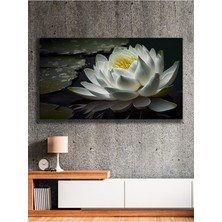 Beyaz Nilüferin Eşsiz Güzelliği Kanvas Tablo