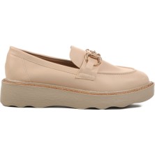 Aspor Bej Kadın Loafer Ayakkabı