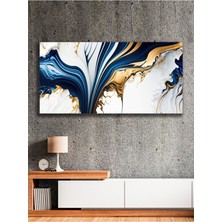 Ebruli Sanatının Mermere Yansıdığı Özel Kanvas Tablo