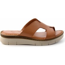 Bambi Taba Leather Kadın Terlik K04296100303