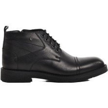 Aspor Siyah  Deri Klasik Erkek Bot