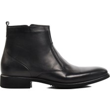 Aspor Siyah  Deri Klasik Erkek Bot