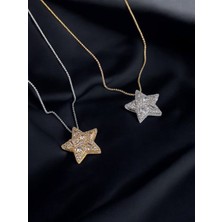 Jade'm Gold Çelik Gold Renk Zirkon Taşlı Yıldız Kolye