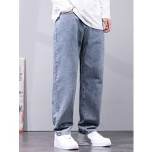 Wkm Erkek Casual Baggy Denim Jean Kot Pantolon