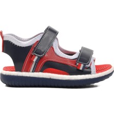 Aspor Lacivert Beyaz Kırmızı Erkek Çocuk Düz Sandalet