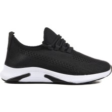 Walkway Siyah Beyaz Triko Hafif Erkek Spor Ayakkabı