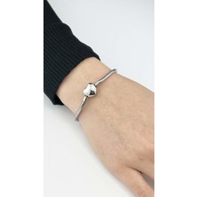 Neon Takı, Duyarlılık Etiketi ve Charm Taşıyıcı Paslanmaz Bileklik 139, Kalp Klipsli 19CM