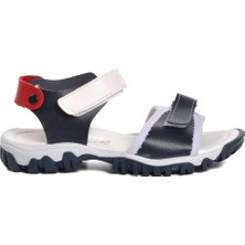 Aspor Lacivert Kırmızı Erkek Çocuk Düz Sandalet