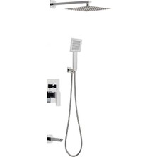 T-May Sart-Ç Ankastre Gömme Banyo Bataryası Duş Seti  Tüm Parçalar Dahil 25X25 Başlık