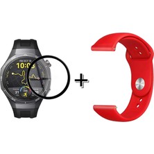 Forzacase  Huawei Watch Gt5 Pro 46MM ile Uyumlu Silikon Kordon Kayış + Ekran Koruma Filmi - FC875