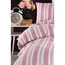Modern Stripe Nevresim Takımı Tek Kişilik Gentletouch Bordo