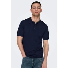 Only & Sons Erkek Regular Fit Polo Yaka Lacivert Triko T-Shirt - 22022219