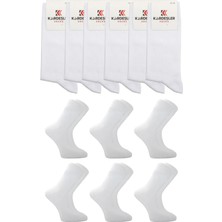 Erkek Beyaz Pamuklu Soket Uzun Çorap 6'li Paket
