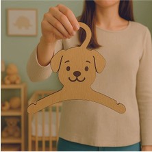 StorHome 7'li Lazer Kesim Ahşap Köpek Figürlü Bebek Askılığı Bebek Odası Için Doğal, Sevimli ve Dayanıklı